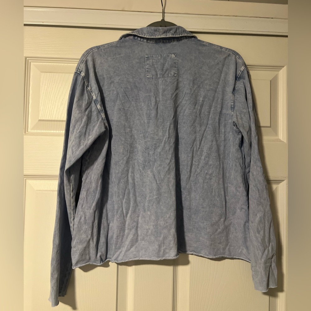 Frank & Eileen $168 Patrick Popover Henley Top Shirt Pullover Mineral Blue RARE - Picture 4 of 9